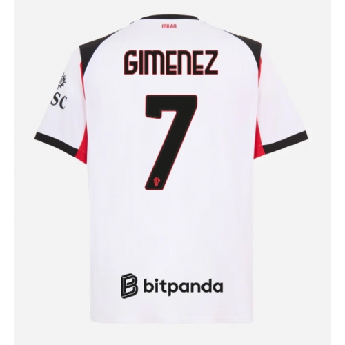 Billige Fotballdrakt AC Milan Santiago Gimenez #7 Replika Bortedrakt 2025-26 Kortermet Billige Fotballdrakt AC Milan Santiago Gimenez #7 Replika Bortedrakt 2025-26 Kortermet